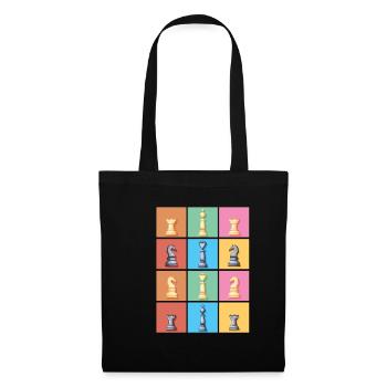 Schach Schachfigur - Stoffbeutel - Schwarz - Vorne