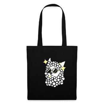 Alpaga avec lunettes de soleil - Sac en tissu - noir - Devant