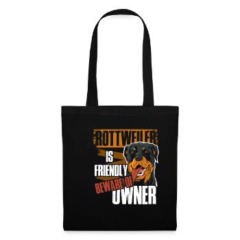 Rottweiler Besitzer - Stoffbeutel - Schwarz - Vorne