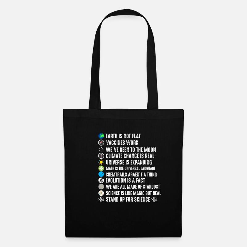 The Earth is not flat - For science - Tote Bag - black