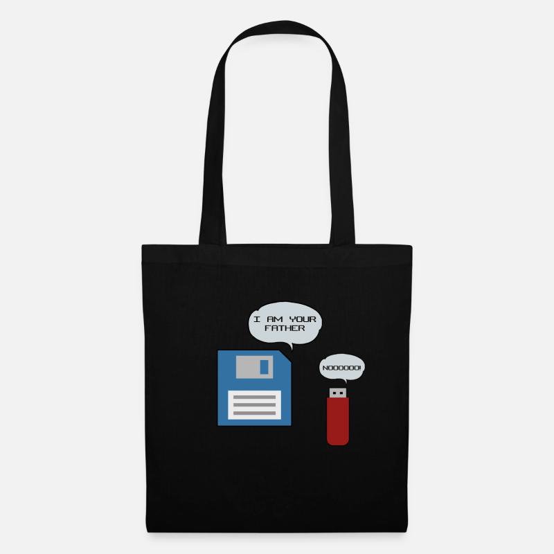 Diskette USB-Stick Floppy Disk Computer Nerd - Stoffbeutel - Schwarz