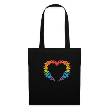 Papillon arc en ciel - Sac en tissu - noir - Devant