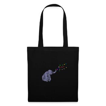 éléphant - Sac en tissu - noir - Devant
