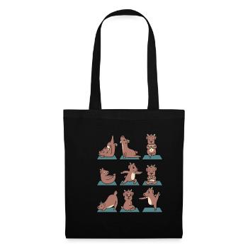 Ziege Ziegen Bauer Welpen Yoga Gymnastik Geschenk - Stoffbeutel - Schwarz - Vorne