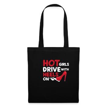 Filles chaudes conduire avec des talons - fille tuner - Sac en tissu - noir - Devant
