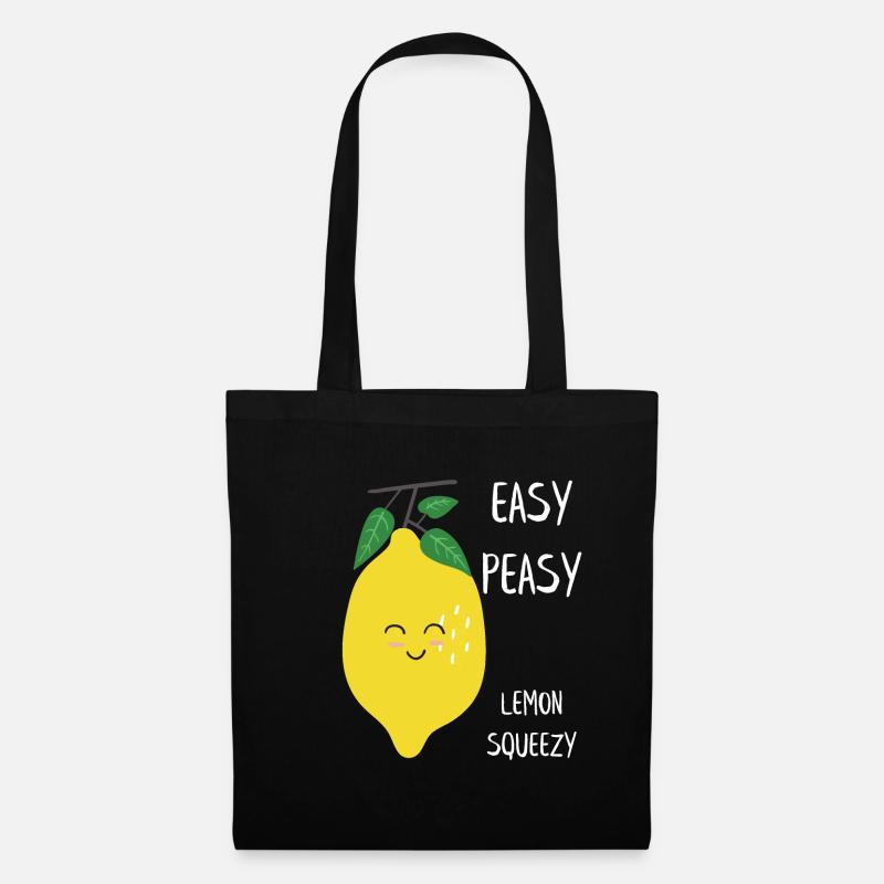 Süßes Easy Peasy Lemon Squeezy Design - Stoffbeutel - Schwarz