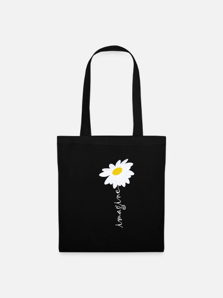 Imagine Daisy Flower - Stoffbeutel - Schwarz