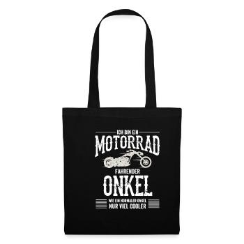 Ich Bin ein Motorrad Fahrender Onkel - Stoffbeutel - Schwarz - Vorne