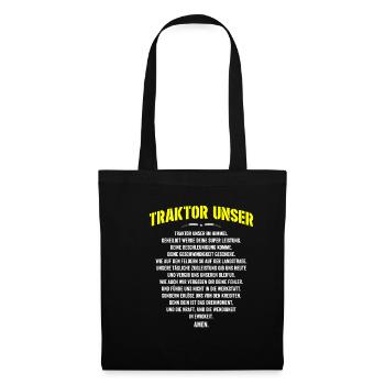 Traktor Unser T Shirt Bauer Landwirt Spruch - Stoffbeutel - Schwarz - Vorne