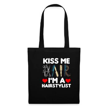 Kiss Me I'm a hairdresser hairdresser funny - Tote Bag - black - Front