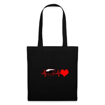 Honigdachs Herzschlag - Stoffbeutel - Schwarz - Vorne
