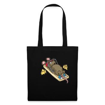 drôle de souris forte piège à souris fils fille sport - Sac en tissu - noir - Devant