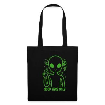 Alien Peace Peace Day - Sac en tissu - noir - Devant