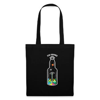 Ufo Raumschiff Flasche Alien - Inspiration Planten - Stoffbeutel - Schwarz - Vorne