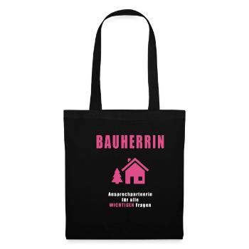 Bauherrin - Stoffbeutel - Schwarz - Vorne