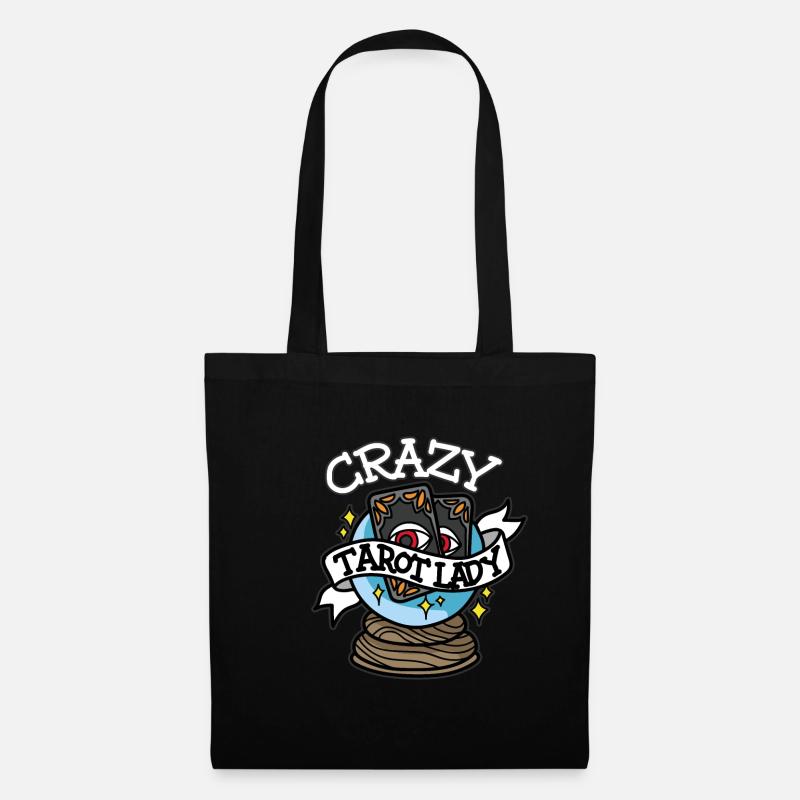 CRAZY TAROT LADY Der Tod Tarot Karten Hellseher - Stoffbeutel - Schwarz
