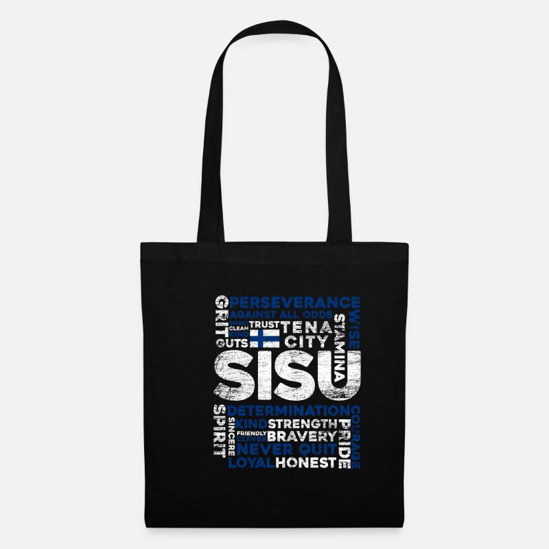 Finnland Finne Sisu - Stoffbeutel - Schwarz