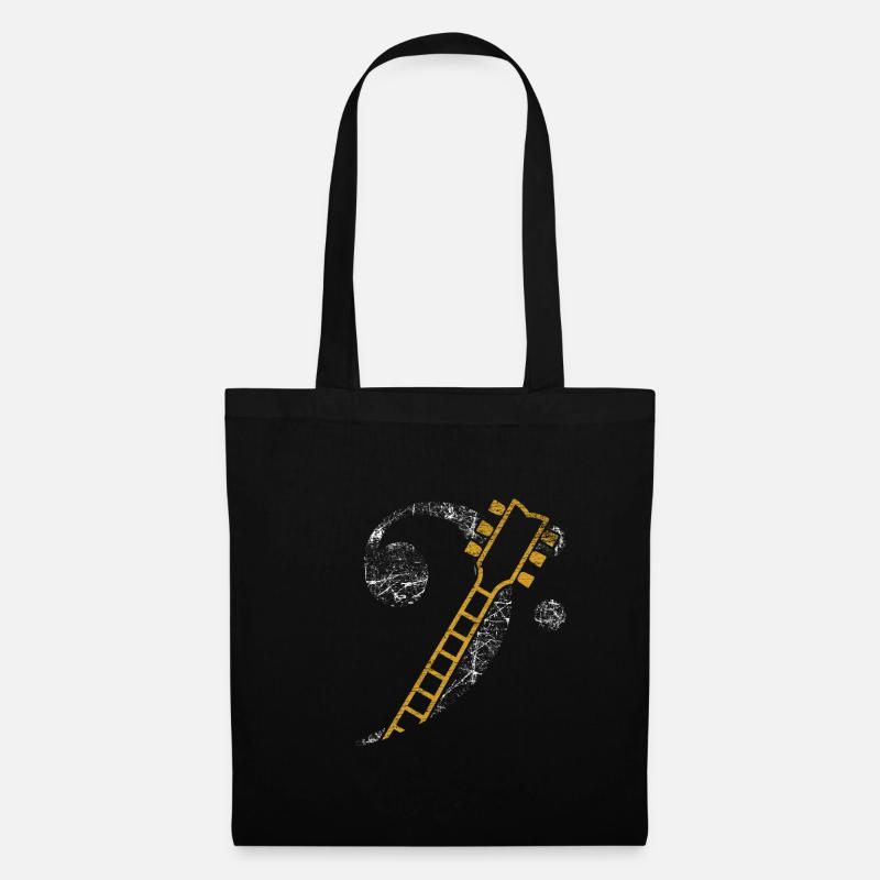 Clef Basse Clef Guitare - Sac en tissu - noir