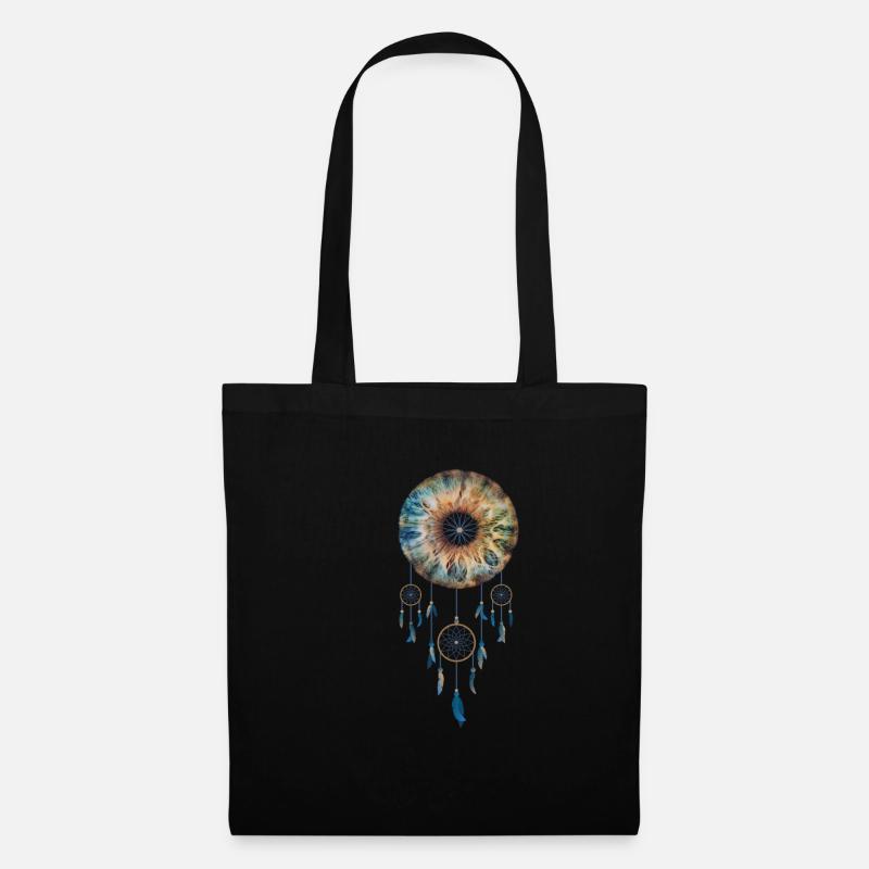 Auge Traumfänger, Iris, Spirituell Geschenk - Stoffbeutel - Schwarz