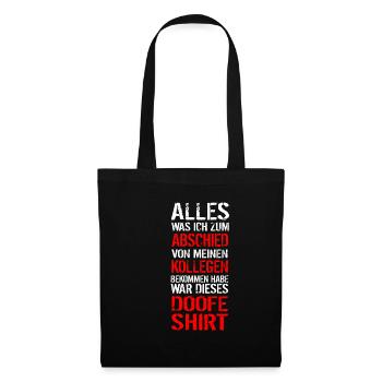 Mitarbeiter Abschiedsgeschenk Jobwechsel Geschenk - Stoffbeutel - Schwarz - Vorne