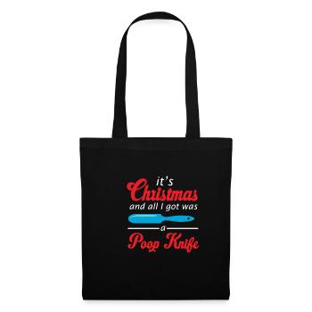 Kackmesser Lustiges Weihnachtsgeschenk - Stoffbeutel - Schwarz - Vorne