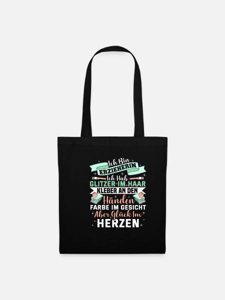 Lustiges Erzieherin Kinder Kindergarten Geschenk - Stoffbeutel - Schwarz