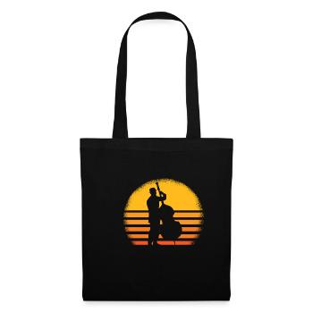 Kontrabass Retro Kontrabassist Jazz Geschenk - Stoffbeutel - Schwarz - Vorne