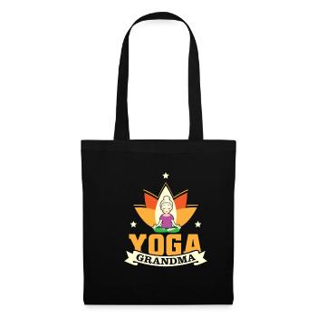 Yoga Oma Relax Großmutter Meditation - Stoffbeutel - Schwarz - Vorne