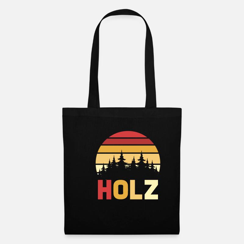 Holz Holz - Stoffbeutel - Schwarz