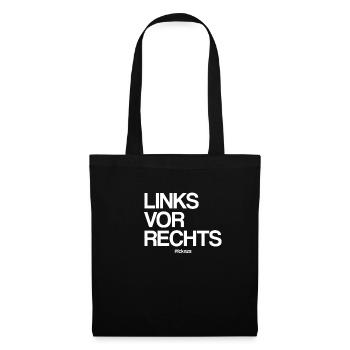 Links vor Rechts | Antirassismus, Gegen Rechts - Stoffbeutel - Schwarz - Vorne