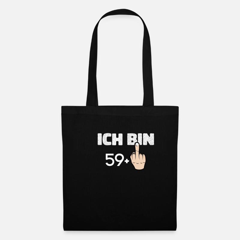 ich bin 59 Mittelfinger zum 60 Geburtstag - Stoffbeutel - Schwarz