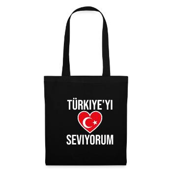 I love Turkey Türkiye'yi seviyorum love Turkey - Tote Bag - black - Front