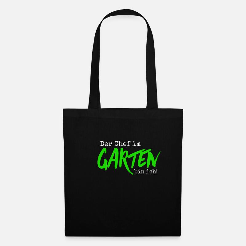Der Chef im Garten bin ich, Gärtner Geschenkidee - Stoffbeutel - Schwarz