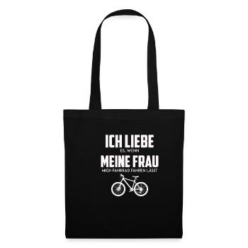 Ich liebe es wenn meine Frau mich Fahrrad fahren - Stoffbeutel - Schwarz - Vorne