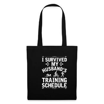 Programme d'entraînement de triathlon pour mari - Sac en tissu - noir - Devant