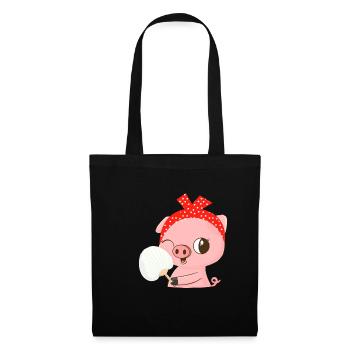 Bandana cochon mignon Animal cochon mignon - Sac en tissu - noir - Devant