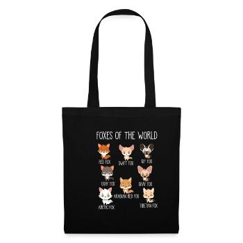Foxes of the World Gift for fox lovers - Tote Bag - black - Front