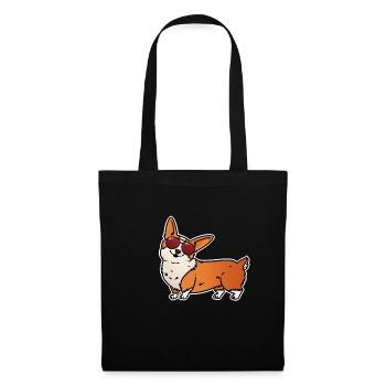 Cooler Corgi - Stoffbeutel - Schwarz - Vorne