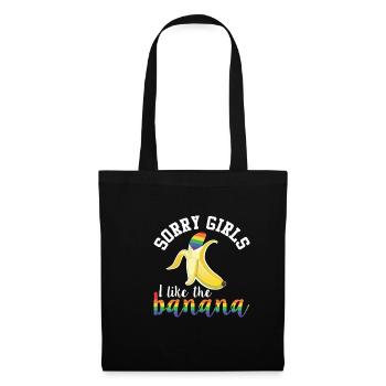 J'aime la banane Lgbt Humour gay drôle - Sac en tissu - noir - Devant