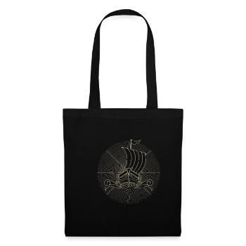 Bateau viking, bateau dragon, bateau long - Sac en tissu - noir - Devant