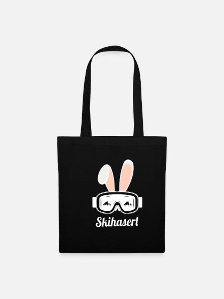 Skihaserl Apres Ski Skifahrerin Geschenk - Stoffbeutel - Schwarz