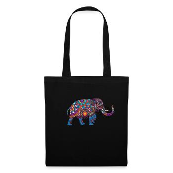 Elefanten Indien Tiere - Stoffbeutel - Schwarz - Vorne