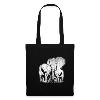 Elephant family love - Tote Bag - black - Front