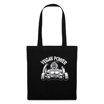 Vegan Power Gorilla Bodybuilder Fitness Workout - Sac en tissu - noir - Devant