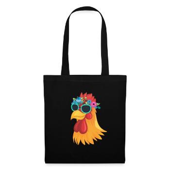 Cool chicken sunglasses farmer animal - Tote Bag - black - Front