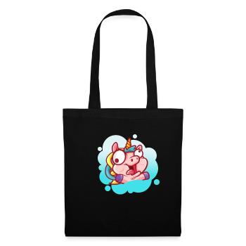 Visage de licorne fou fou enfantin drôle - Sac en tissu - noir - Devant