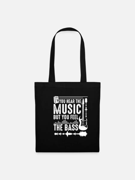Funny musician bass guitar bassist guitarist - Tote Bag - black