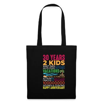 30 ans anniversaire de mariage 2 enfants parents - Sac en tissu - noir - Devant