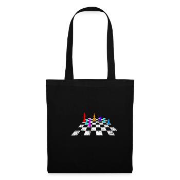 Rétro jeu d’échecs - Sac en tissu - noir - Devant