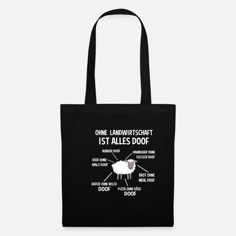 Landwirtschaft Spruch Bauer Landwirt Geschenk - Stoffbeutel - Schwarz